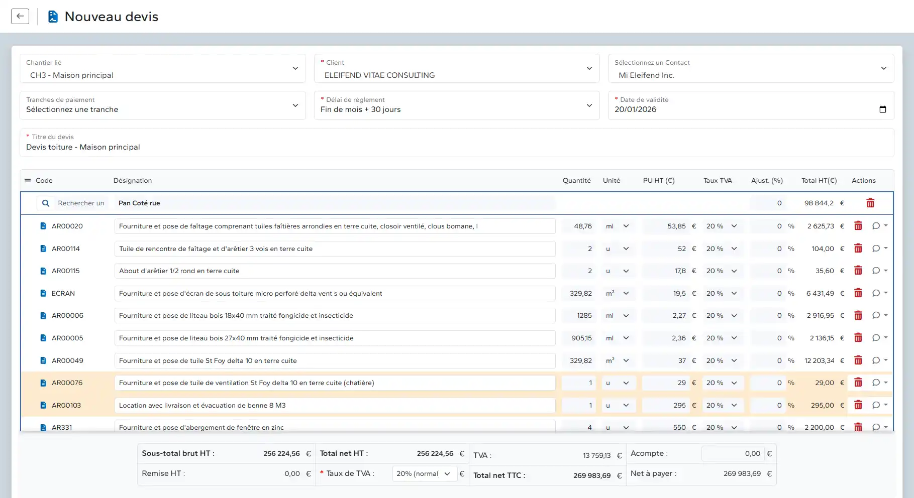 Devis PDF professionnel